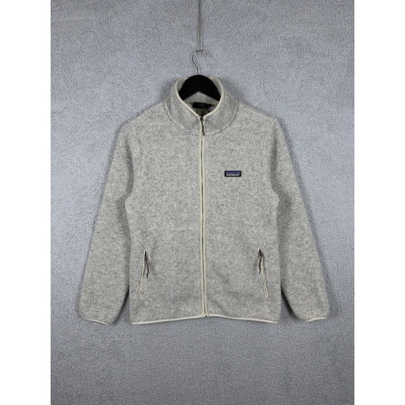 Patagonia Tops - Patagonia Jacket Womens Sz S Off White Wool Fleece Sherpa Outdoor Sweater 22925